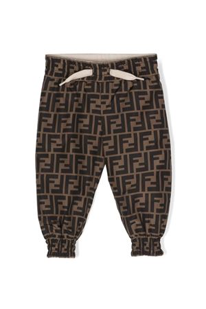 pantalone in cotone marrone FENDI KIDS | BUF071AMJJF19J5